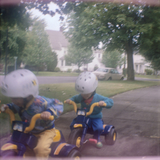 Ben and Daniel on Their Trikes