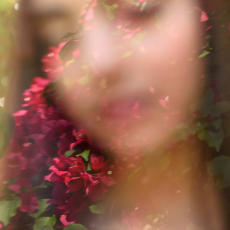 Maya with Bougainvillea