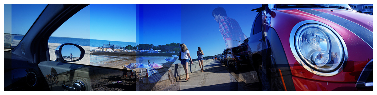 Mini Cooper at the SeaWall Mini Cooper at the SeaWall