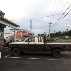 Truck with Message, Rt 72, PA